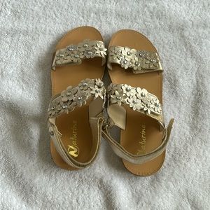 Gold Naturino Floral Sandals Size 6/7